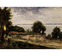 YIMACBJXX Famoso Murale Tela Painting Image Vista del Jardín de Madame Aupick Madre de Baudelaire de Gustave Moreau per la Decorazione Domestica dell'ufficio 60x90cm