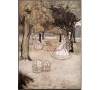 YIMACBJXX Famoso Parete Immagine Arte Dipinto Creo que la vista más conmovedora en los jardines por Arthur Rackham per L'arredamento del Soggiorno 60x90cm