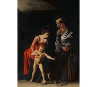 YIMACBJXX Famoso Parete Immagine Arte Dipinto Dama y niño con una serpiente de Merisi Caravaggio per L'arredamento del Soggiorno 60x90cm