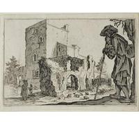YIMACBJXX Famoso Parete Immagine Arte Dipinto el pastor y las ruinas de jacques callot per L'arredamento del Soggiorno 60x90cm