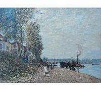 YIMACBJXX Famoso Parete Immagine Arte Dipinto El tirón del Loing Saint Mammès de Alfred Sisle per L'arredamento del Soggiorno 60x90cm