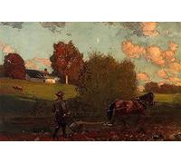 YIMACBJXX Famoso Parete Immagine Arte Dipinto El último surco de Winslow Homer per L'arredamento del Soggiorno 60x90cm