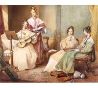 YIMACBJXX Famoso Parete Immagine Arte Dipinto Las cuatro hijas del arzobispo Sumner de George Richmond per L'arredamento del Soggiorno 60x90cm