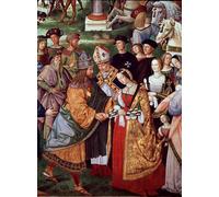YIMACBJXX Famoso Parete Immagine Arte Dipinto Poeta presenta a Leonor de Portugal al emperador Federico III de Bernardino Di Betto Pinturicchio per L'arredamento del Soggiorno 60x90cm