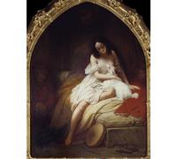 YIMACBJXX Famoso Parete Immagine Arte Dipinto Representación de Esmeralda del personaje de Notre Dame De Paris de Charles Auguste Steuben per L'arredamento del Soggiorno 60x90cm