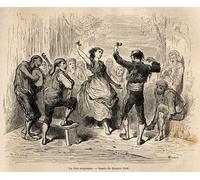 YIMACBJXX Famoso Poster Stampa Stampe Pittura Canto Coral y Pareja de Danza de Aragón de Gustave Dore per la Decorazione Della Parete 60x90cm