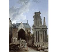 YIMACBJXX Famoso Poster Stampa Stampe Pittura el derribo de la iglesia de los Feuillants por Hubert Robert per la Decorazione Della Parete 60x90cm