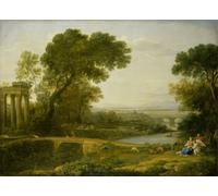 YIMACBJXX Famoso Poster Stampa Stampe Pittura el Descanso en la Huida a Egipto de Claude Lorrain per la Decorazione Della Parete 60x90cm