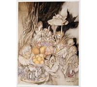 YIMACBJXX Famoso Poster Stampa Stampe Pittura Entran varias formas extrañas trayendo un banquete por Arthur Rackham per la Decorazione Della Parete 60x90cm