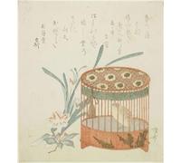 YIMACBJXX Famoso Poster Stampa Stampe Pittura Jaula de y flores de Ryuryukyo Shinsai per la Decorazione Della Parete 60x90cm