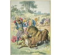 YIMACBJXX Famoso Poster Stampa Stampe Pittura Pipino el Breve En el Campo de Marte Terrace the Lion de Frederic Theodore Lix per la Decorazione Della Parete 60x90cm
