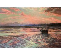 YIMACBJXX Famoso Poster Stampa Stampe Pittura Puesta de sol durante la marea baja Westcliff on Sea por Charles Ernest Butler per la Decorazione Della Parete 60x90cm