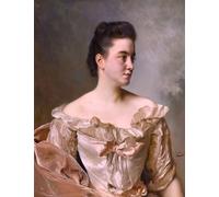 YIMACBJXX Famoso Poster Stampa Stampe Pittura Retrato de una dama de rosa de Gustave Jean Jacquet per la Decorazione Della Parete 60x90cm