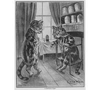 YIMACBJXX Famoso Poster Stampa Stampe Pittura un caso serio de Louis Wain per la Decorazione Della Parete 60x90cm