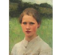 YIMACBJXX Famoso Poster Stampa Stampe Pittura una doncella del pueblo de George Clausen per la Decorazione Della Parete 60x90cm