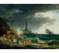 YIMACBJXX Famoso Poster Stampa Stampe Pittura una tormenta en un mediterraneo de Claude Vernet per la Decorazione Della Parete 60x90cm