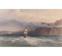YIMACBJXX Famoso Tela e Immagini Mural Dipinto Aiya mirando al norte hacia Balaklava por William Simpson per L'arredamento Della Camera da Letto 60x90cm
