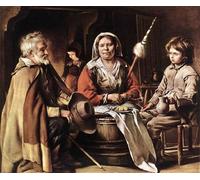 YIMACBJXX Famoso Tela e Immagini Mural Dipinto Campesino Interior Louis Le Nain per L'arredamento Della Camera da Letto 60x90cm