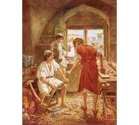 YIMACBJXX Famoso Tela e Immagini Mural Dipinto Cristo trabajando con como carpintero por William Brassey Hole per L'arredamento Della Camera da Letto 60x90cm