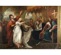 YIMACBJXX Famoso Tela e Immagini Mural Dipinto Hamlet Acto IV Escena V de Benjamin West per L'arredamento Della Camera da Letto 60x90cm