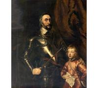YIMACBJXX Famoso Tela e Immagini Mural Dipinto Howard Conde de Arundel y su hijo Lord Maltravers porVan Dyck per L'arredamento Della Camera da Letto 60x90cm