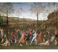 YIMACBJXX Famoso Tela e Immagini Mural Dipinto La batalla del amor y la castidad de Pietro Perugino per L'arredamento Della Camera da Letto 60x90cm