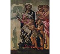 YIMACBJXX Famoso Tela e Immagini Mural Dipinto la dama y el niño con san juan y ángeles de j greig pirie per L'arredamento Della Camera da Letto 60x90cm