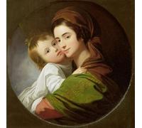 YIMACBJXX Famoso Tela e Immagini Mural Dipinto la esposa del artista Elizabeth y su hijo Raphael de Benjamin West per L'arredamento Della Camera da Letto 60x90cm