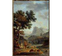 YIMACBJXX Famoso Tela e Immagini Mural Dipinto La Pastora de los Alpes Pintura de Claude Vernet per L'arredamento Della Camera da Letto 60x90cm