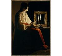 YIMACBJXX Famoso Tela e Immagini Mural Dipinto María Magdalena penitente de Georges De La Tour per L'arredamento Della Camera da Letto 60x90cm