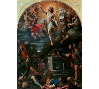 YIMACBJXX Famoso Tela e Immagini Mural Dipinto Pintura de la Resurrección de Cristo de Annibale Carracci per L'arredamento Della Camera da Letto 60x90cm