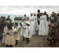 YIMACBJXX Famoso Tela e Immagini Mural Dipinto porque tal es el reino de los cielos de Frank Bramley per L'arredamento Della Camera da Letto 60x90cm