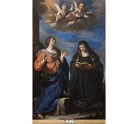 YIMACBJXX Famoso Tela e Immagini Mural Dipinto Santa Gertrudis y Lucrecia de Guercino per L'arredamento Della Camera da Letto 60x90cm