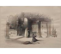 YIMACBJXX Famoso Tela e Immagini Mural Dipinto Santuario de la Natividad Belén por David Roberts per L'arredamento Della Camera da Letto 60x90cm