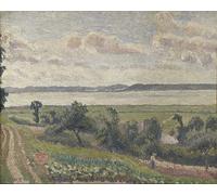 YIMACBJXX Famoso Tela e Immagini Mural Dipinto Vista sobre el estuario Harfleur por Lucien Pissarro per L'arredamento Della Camera da Letto 60x90cm