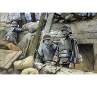 YIMACBJXX Poster Stampa Stampe Pittura Soldados alemanes de la Primera Guerra Mundial con armadura de trinchera y máscara de gas Agosto por Francois Flameng per la Decorazione Della Parete 60x90cm