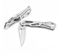 YiMai 2 pezzi Coltellino Pieghevole tascabile piccolo con moschettone, per Campeggio Raccolta di funghi e Caccia (Argento)