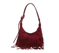 YIMAISZQ Borsa a Mano Donna di Traversa Frangia Vintage Mashi-Borgogna