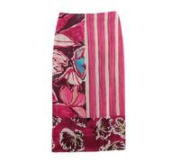 YIMAISZQ Gonna Lunga Femminile Primavera in Raso Midi Stampato Temperamento Elegante alla Moda E Versatile-Rosa-l