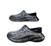 YIMAISZQ Pantofole Cotton Slippers Men Casual Shoe Non-Slip Outdoor Warm Shock-Absorbing Slip-on Sandals-Blu Nero-43