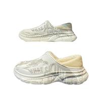 YIMAISZQ Pantofole Cotton Slippers Men Casual Shoe Non-Slip Outdoor Warm Shock-Absorbing Slip-on Sandals-Beige Grigio-45