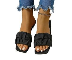 YIMAISZQ Sandali Donna estive Pantofole per Donne Infradito Piatti Piastrine Coreane Slittamento Verde su Scarpe più Dimensioni 35-42-nero-43