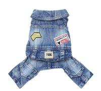 YIMAISZQ Vestiti per Cani Pantaloni da Salto per Jean per Cani da Compagnia Abbigliamento per Giacca da Mantello in Denim 6 Dimensioni -Blu-l