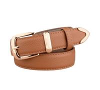 YIMAIWLX Cintura Donna Cinture di Pelle di Moda Cinture Oro Fibbia Oro Meglio Abbinate Jeans Cinture per Signora-cammello-105 Cm