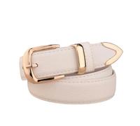 YIMAIWLX Cintura Donna Cinture di Pelle di Moda Cinture Oro Fibbia Oro Meglio Abbinate Jeans Cinture per Signora-bianco-105 Cm