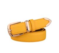 YIMAIWLX Cintura Donna Cinture di Pelle di Moda Cinture Oro Fibbia Oro Meglio Abbinate Jeans Cinture per Signora-giallo-115 Cm