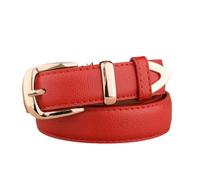 YIMAIWLX Cintura Donna Cinture di Pelle di Moda Cinture Oro Fibbia Oro Meglio Abbinate Jeans Cinture per Signora-rosso-115 Cm