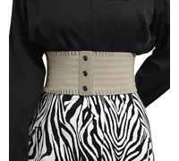 YIMAIWLX Cintura Donna Cinture Elastiche Elastiche con Bottone A Bottone Elastico della Cintura delle Donne-kaki-70-95cm