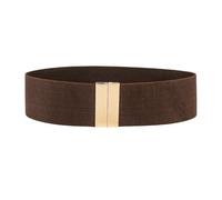 YIMAIWLX Cintura Donna Cinture per Le Donne Vita Nera Elastica delle Donne Banda Rotonda Fibbia Decorazione Cappotto Maglione Abito di Modo Riso Bianco-caffè Oro