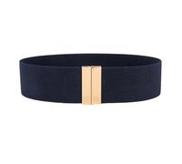 YIMAIWLX Cintura Donna Cinture per Le Donne Vita Nera Elastica delle Donne Banda Rotonda Fibbia Decorazione Cappotto Maglione Abito di Modo Riso Bianco-Oro Blu